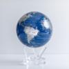 MOVA Globe  Blue and Silver 4.5 | Solar-Powered Spinning Decor for Desk | Self-Rotating Modern Earth Globe | No Batteries Required view 2