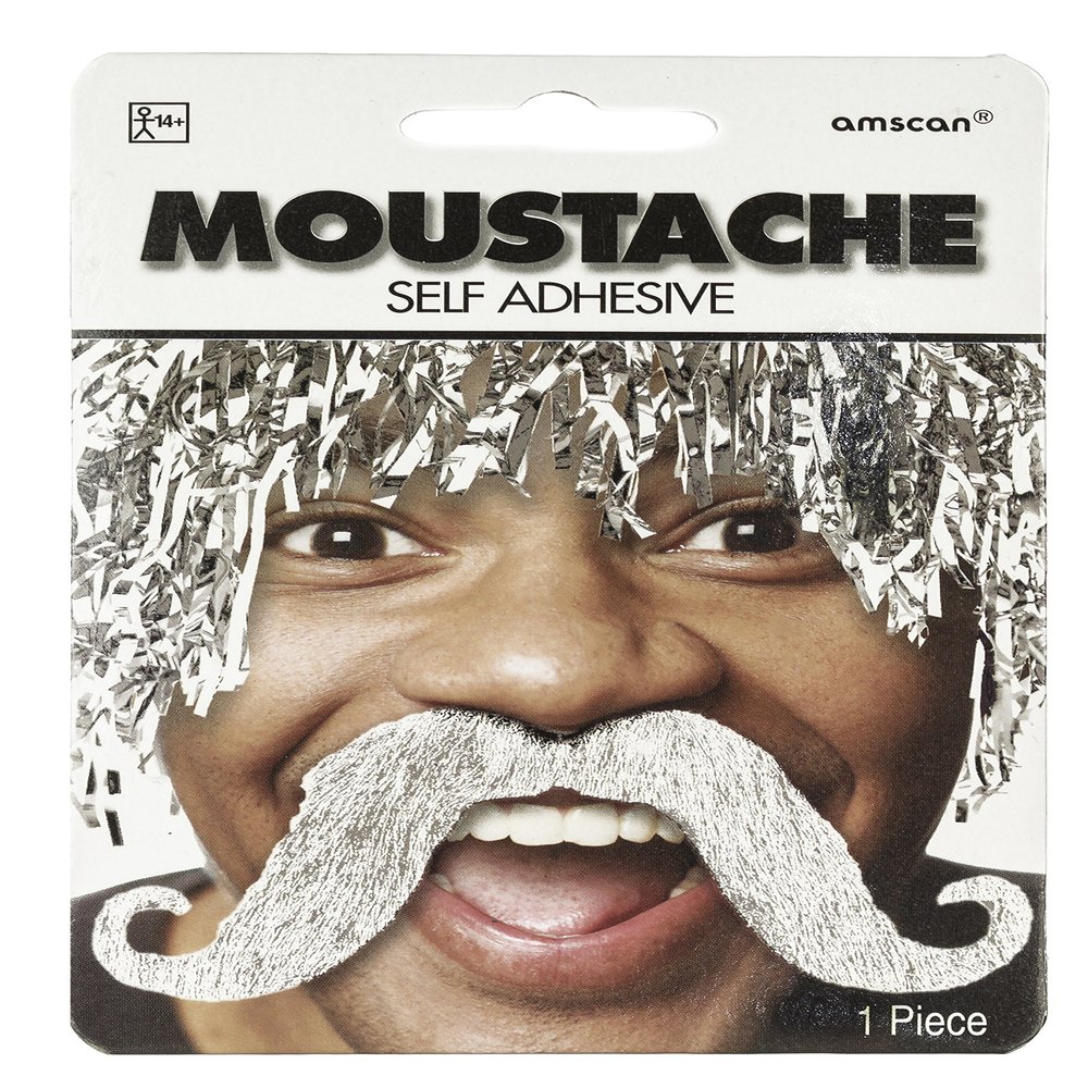 Amscan Moustache, Party Accessory, White