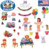 Little Folk Visuals Felt Fun: Birthday Party Precut Flannel/Felt Board Figures with 13x15 Inches Mounted Playboard, 26 Pieces Set view 3