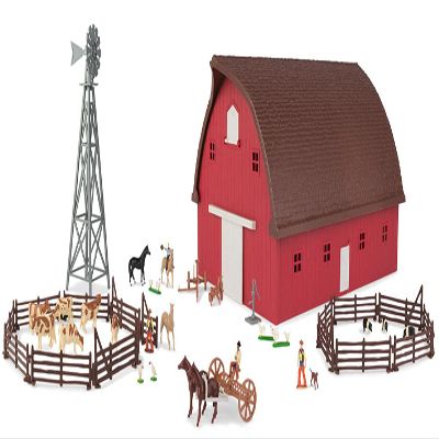 John Deere Round Barn Set 1/64 Scale Play Set with Accessories 73 Pieces