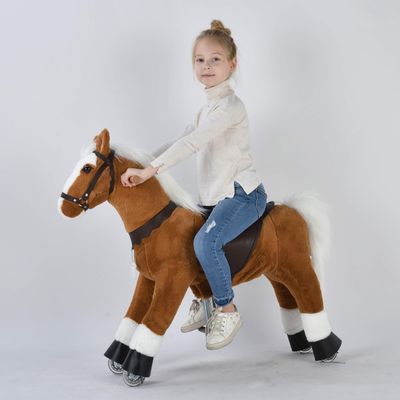UFREE Horse Best Birthday Gift for Girls. Ride on Walking Horse Toy, Height 36 inch for Children 4 to 9 Years Old, Amazing Birthday Surprise.(White Mane and Tail)