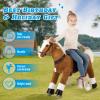 UFREE Horse Best Birthday Gift for Girls. Ride on Walking Horse Toy, Height 36 inch for Children 4 to 9 Years Old, Amazing Birthday Surprise.(White Mane and Tail) view 3