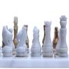 Italian White and Greeen Marble Chessboard Scacchiera Handmade Classic Table Chess Set with Pawns 40x40cm 16in view 3