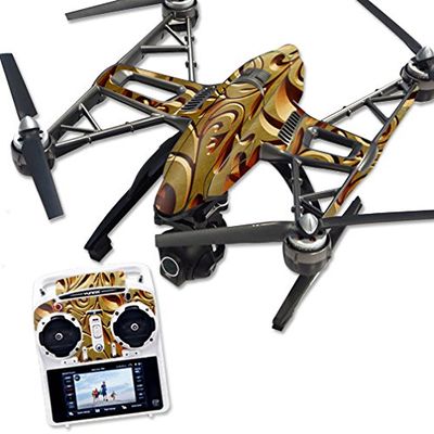 MightySkins Skin Compatible with Yuneec Q500 & Q500+ Quadcopter Drone wrap Cover Sticker Skins Mosaic Gold
