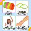 Bedwina Friendship Bracelets for Kids - (Pack of 144) Neon Adjustable Woven Rope Friendship Bracelets Bulk for Girls and Boys - Classroom Prizes for Kids Birthday Party Favors & Goodie Bag Stuffers view 2