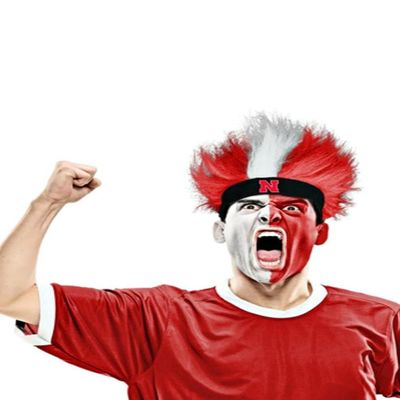 Bleacher Creatures NCAA Nebraska Cornhuskers Fuzzy Head Wig, 10.5-Inch x 6-Inch, Red