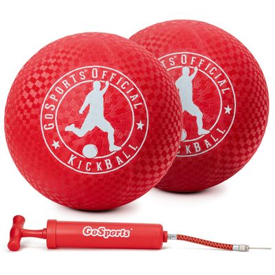 GoSports Official Kickball with Pump (2 Pack), 10"