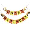 17 Pcs Construction Vehicle Happy Birthday Banner include Excavator Bulldozer Truck view 1
