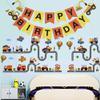 17 Pcs Construction Vehicle Happy Birthday Banner include Excavator Bulldozer Truck view 4