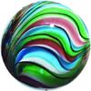Handmade Collectible 1 Inch Glass Sonata Marbles - Pack of 3 Marbles w/ Stands view 2
