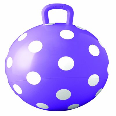 Hedstrom Purple Polka Dot Hopper Ball, Kid's Ride-on Toy, Bouncy Hopping Ball with Handle - 15 Inch
