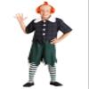 Fun Costumes - Child Munchkin Costume for Kids Plaid Button-Up Shirt, Drawstring Shorts - Green & White Striped Socks - Medium view 1