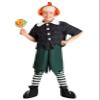 Fun Costumes - Child Munchkin Costume for Kids Plaid Button-Up Shirt, Drawstring Shorts - Green & White Striped Socks - Medium view 2