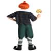 Fun Costumes - Child Munchkin Costume for Kids Plaid Button-Up Shirt, Drawstring Shorts - Green & White Striped Socks - Medium view 3