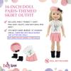 Emily Rose 14" Doll Parisian Outfit 5-PC - Pink Skirt, Paris Tee, Beret & Boots | Glitter Girls and Wellie Wishers Compatible | Gift Boxed | USA Brand view 3