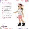 Emily Rose 14" Doll Parisian Outfit 5-PC - Pink Skirt, Paris Tee, Beret & Boots | Glitter Girls and Wellie Wishers Compatible | Gift Boxed | USA Brand view 4