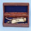 Hampton Nautical Solid Brass/Copper Boatswain (Bosun) Whistle with Rosewood Box, 6", Brass view 2