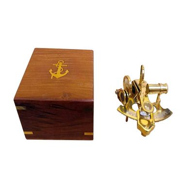 Hampton Nautical Scout's Brass Sextant, 4", Brass