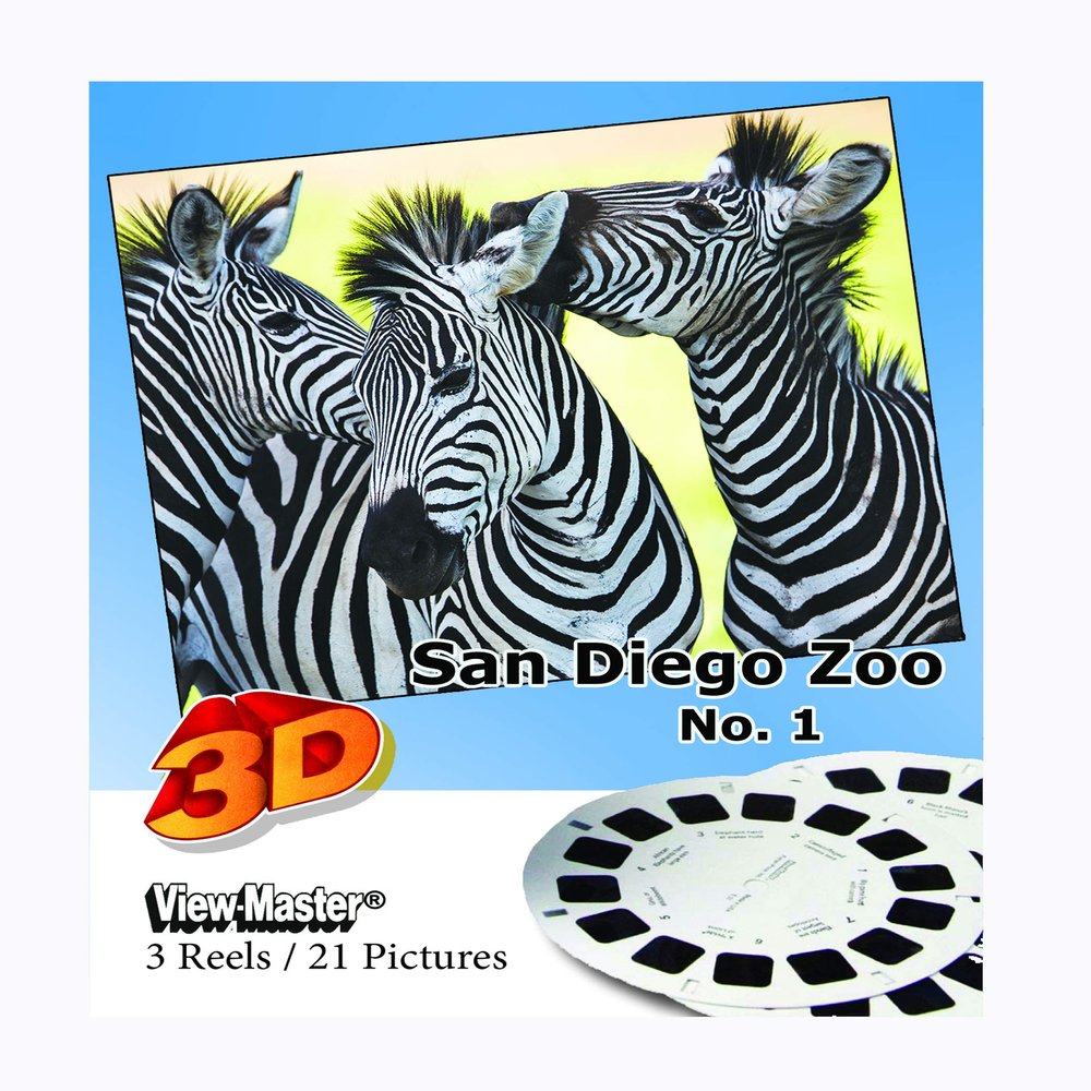 ViewMaster- San Diego Zoo - 3 Reels on Card - NEW