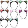 8pcs Cat Ears Headbands Shine Sequins Hair Bands Hair Hoop Headwear for Party Costume Daily Decorations view 1