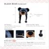 Puzzled DolliBu Super Soft Black Bear Plush Hat - Fluffy Stuffed Animal Bear Halloween or Cosplay Costume Toy Hat with Ear Flaps For Kids and Teens - One Size view 2