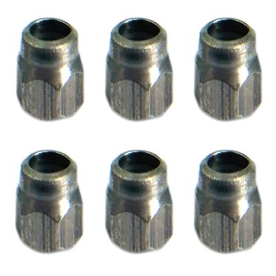 Professional Fingerboard Lock Nuts, Nylon Insert, Stainless Steel, Silver (Pack of 6) - Teak Tuning