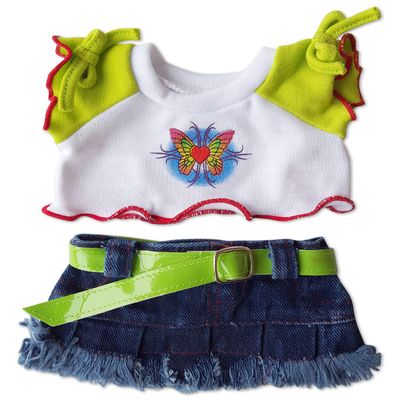 Butterfly T-Shirt & Skirt Outfit fits 8" - 10" Stuffed Animals