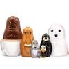 Matryoshka Dolls Northern Animals Alaska Set 7 pcs Wooden Figurines - Russian Nesting Dolls - Matryoshka Nesting Dolls view 2
