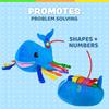 Buckle Toys - Blu Whale - Develop Motor Skills and Problem Solving - Counting and Color Recognition - Easy Travel Toy - Learning Material - Pre K Activity Stuffed Animal view 4