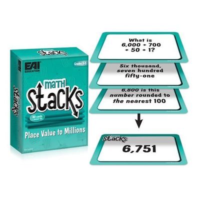 EAI Education Math Stacks Place Value to Millions Game: Grades 3-5