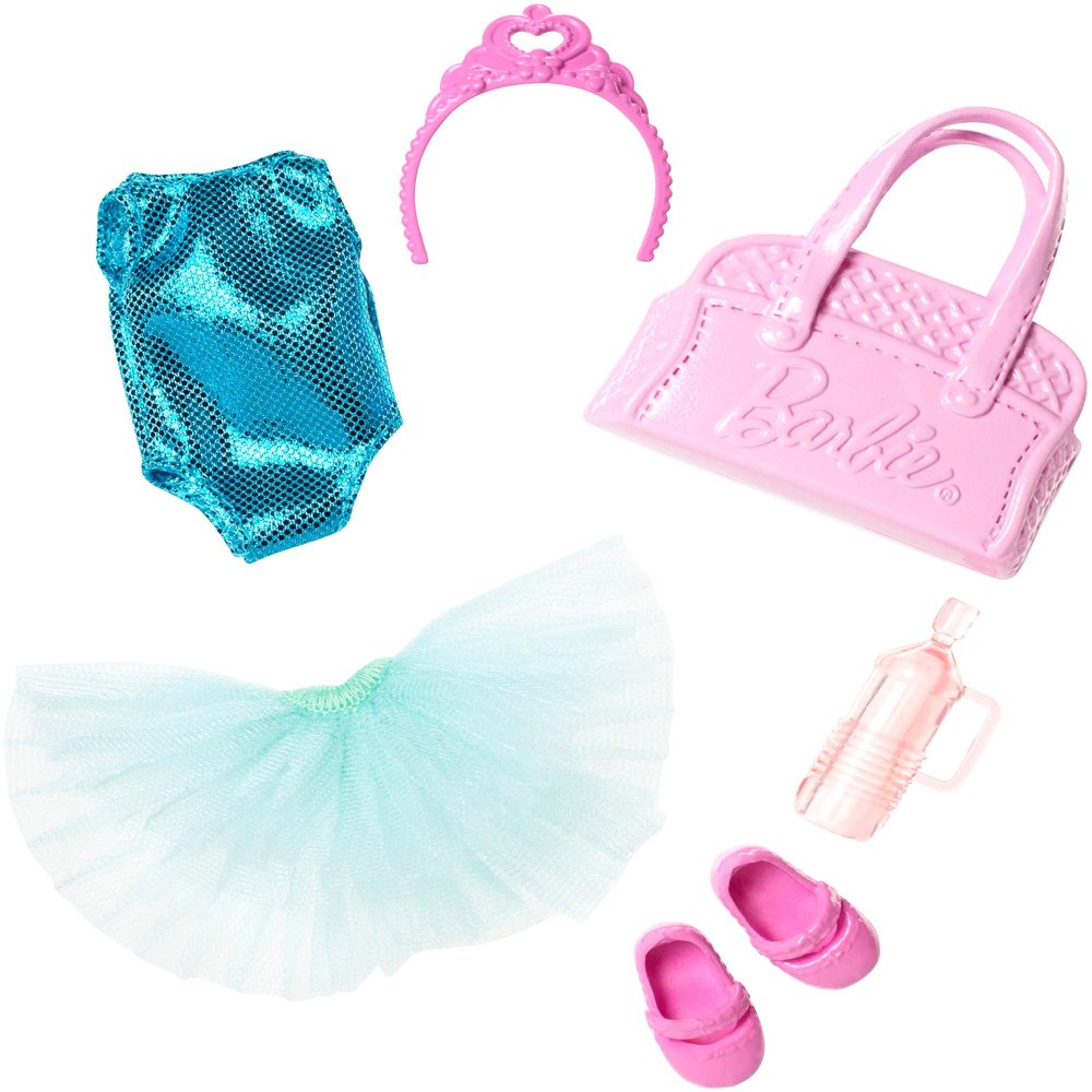 BarbieClub Chelsea Accessory Pack, Ballet-Themed Clothing and Accessories for Small Dolls, 6 Pieces for 3 to 7 Year Olds Include Tutu and Dance Bag