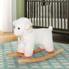 Qaba Lamb Rocking Horse Sheep, Nursery Stuffed Animal Ride On Rocker for Kids, Wooden Plush, White view 2