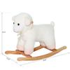 Qaba Lamb Rocking Horse Sheep, Nursery Stuffed Animal Ride On Rocker for Kids, Wooden Plush, White view 4