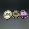 Set of 3 Metal Poker Buttons - Dealer, Small Blind, Big Blind view 1