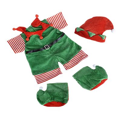 Christmas Elf Teddy Bear Clothes Outfit Fits Most 14"-18" Build-a-Bear and Make Your Own Stuffed Animals