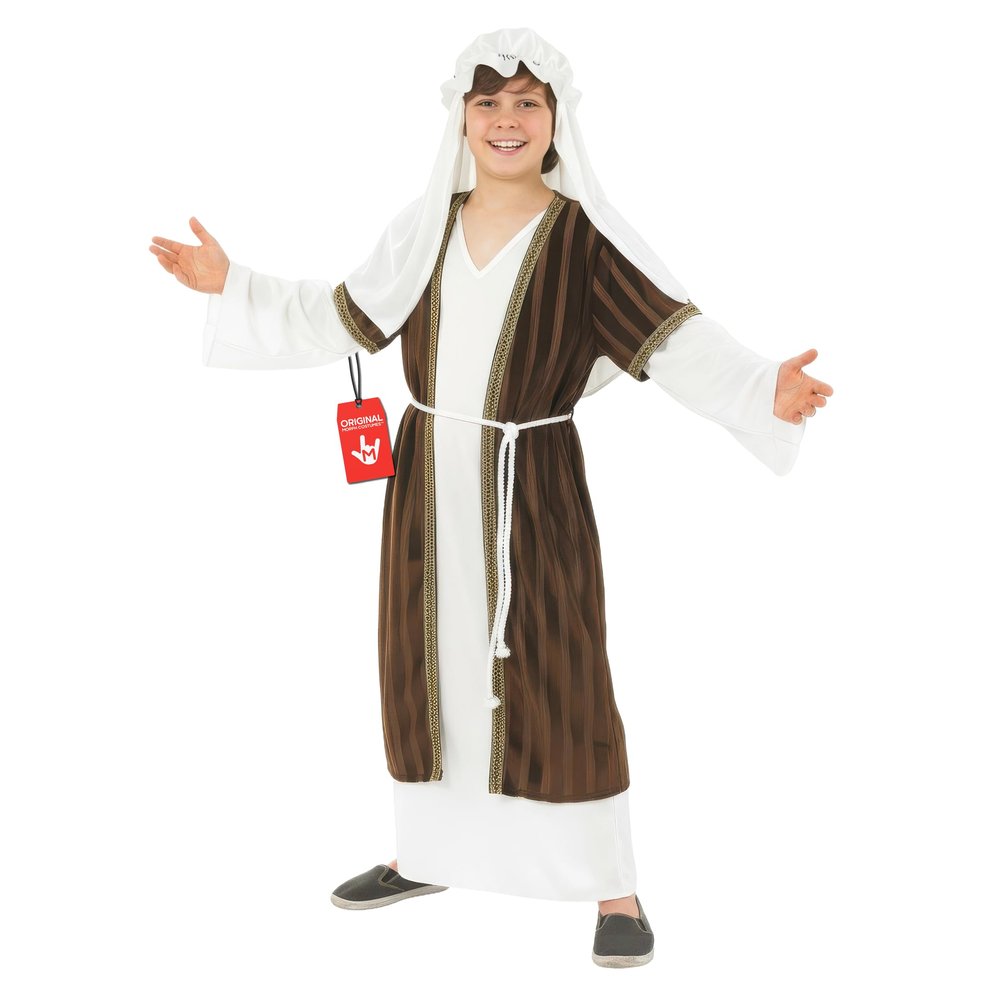 fun shack Brown Shepherd Costume for Kids, Boys Shepherd Costume, Christmas Costumes for Kids, Boys Nativity Costumes, Large