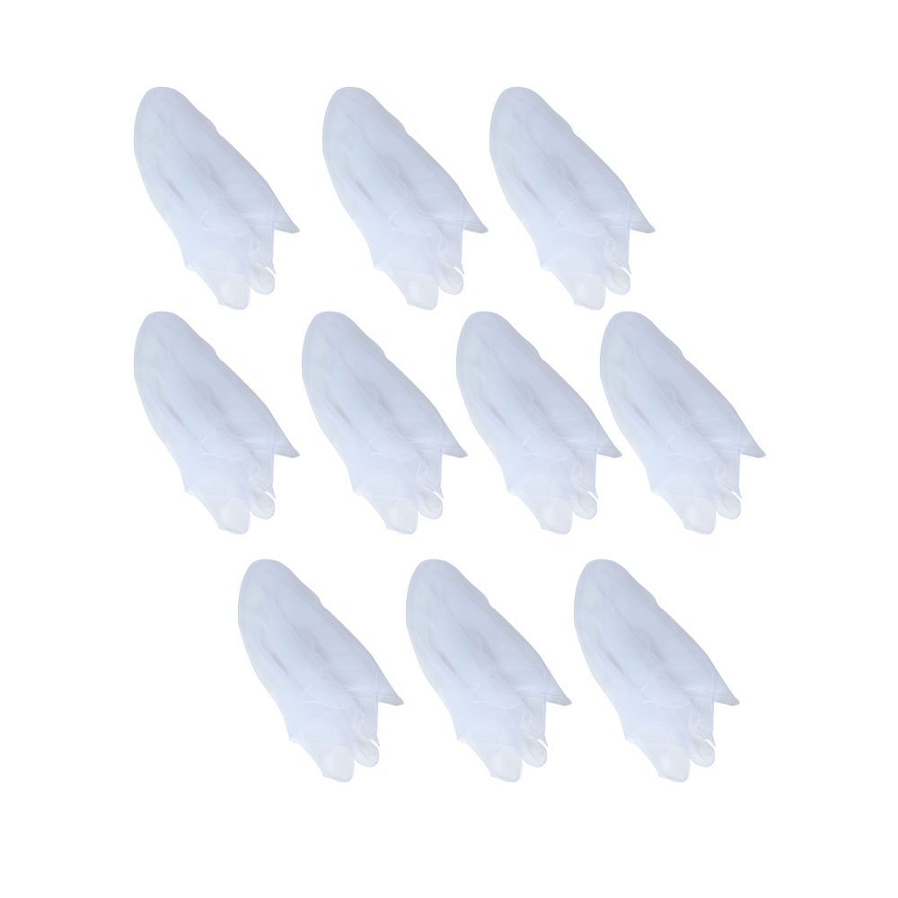 Hoerev White, Pack of 10, Single Color Dancing and Juggling Scarves (Approx. 24" X 24")
