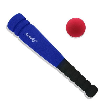 Aoneky Soft Foam Baseball Bat and Ball Set for Toddlers 1-3, 11.8 Inch All-Foam Safety T Ball Toy for Indoor Outdoor Play, Lightweight Mini Bat with Easy Grip (Blue)