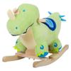 Qaba Kids Plush Ride-On Rocking Horse Toy Dinosaur Ride on Rocker Green with Realistic Sounds view 1