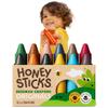 Honeysticks 100% Pure Beeswax Crayons (12 Pack) - Non Toxic Crayons for Toddlers 1-3, Safe for Baby from 1 Year Old Plus, Handmade with Natural Beeswax and Food-Grade Colors, Eco Friendly view 1
