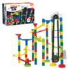 MindWare Marble Run 110 Piece Building Set with 82 Track Pieces, 15 Marbles and Motorized Elevator view 1