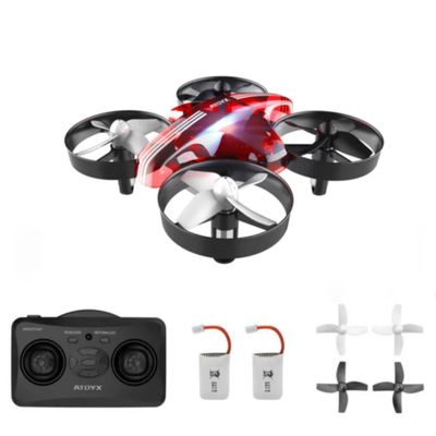 ATOYX Mini Drone for Kids & Beginners, Indoor Portable Hand Operated/RC Nano Helicopter Quadcopter,Birthday Children's Day Gift for Boys and Girls,Auto Hovering, Headless Mode & Remote Control, Red.4-blade design delivers greater stability