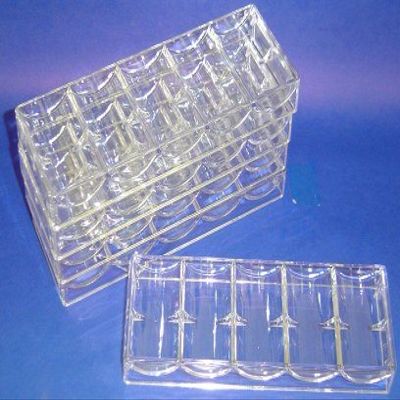 Brybelly Clear Acrylic Poker Chip Rack/Tray - Set of 5