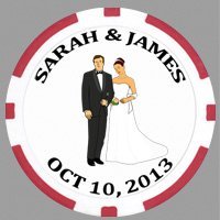 100 Wedding Poker Chips, with Your Artwork or Image Printed on The Chips