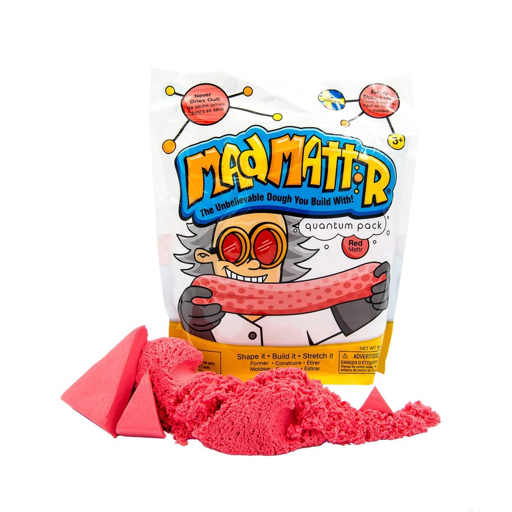 Mad Mattr is The Addictive, Super-Soft, and Satisfying Dough-Like Material That Shapes and molds Easily and Never Dries Out (Red, 10oz)