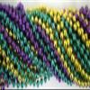 33 inch 07mm Round Metallic Purple Gold and Green Mardi Gras Beads - 6 Dozen (72 necklaces) [Toys & Games] Holiday Toy view 1