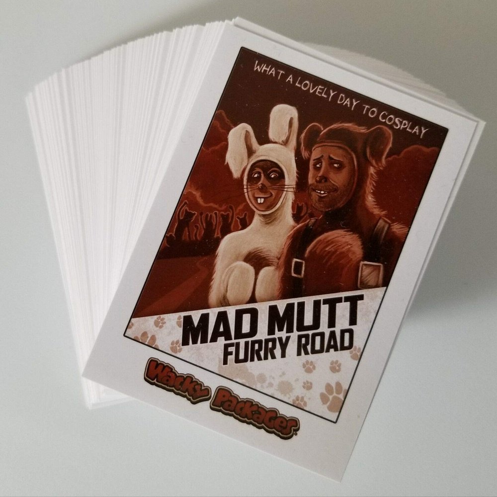 2018 Wacky Packages GO to The Movies Complete Sepia Sticker Card Set + Wrapper