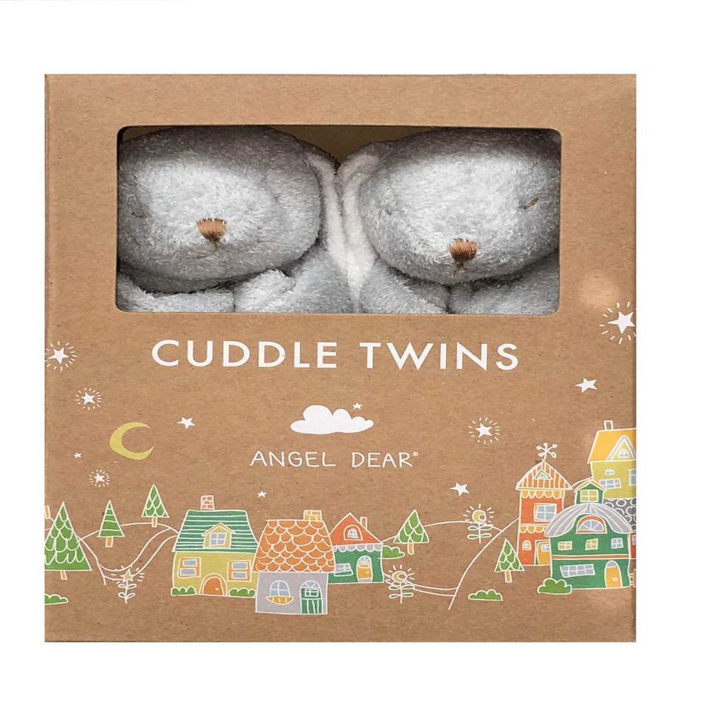 Angel Dear Grey Bunny Twin Set Blankies Box.