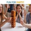 BSIRI Wooden Tumbling Tower Family Game for Senior and Adult and Classic Stacking Party Block for Challenging Your Skills Wood Stack Towers Wooden Board Seniors Games for Adults view 2