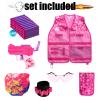 Girls Tactical Vest Kit with Blaster - Kids Pink Tactical Vest Compatible with Nerf Rebelle N-Strike Purple Darts Googles for Girl view 2